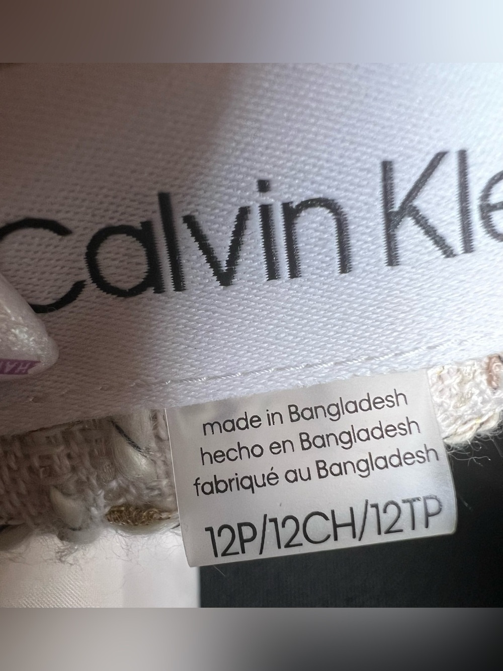Calvin Klein Cream w/Gold Patch Pocket Tweed Women's Blazer Jacket Size 12P NWT - Picture 5 of 12